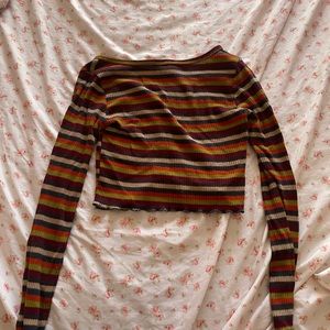 knit striped sweater croptop